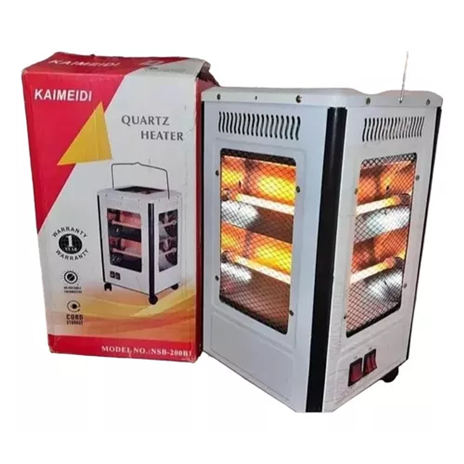 Estufa De Cuarzo Calentador Eléctrico Calefactor 2000w Color Blanco 1