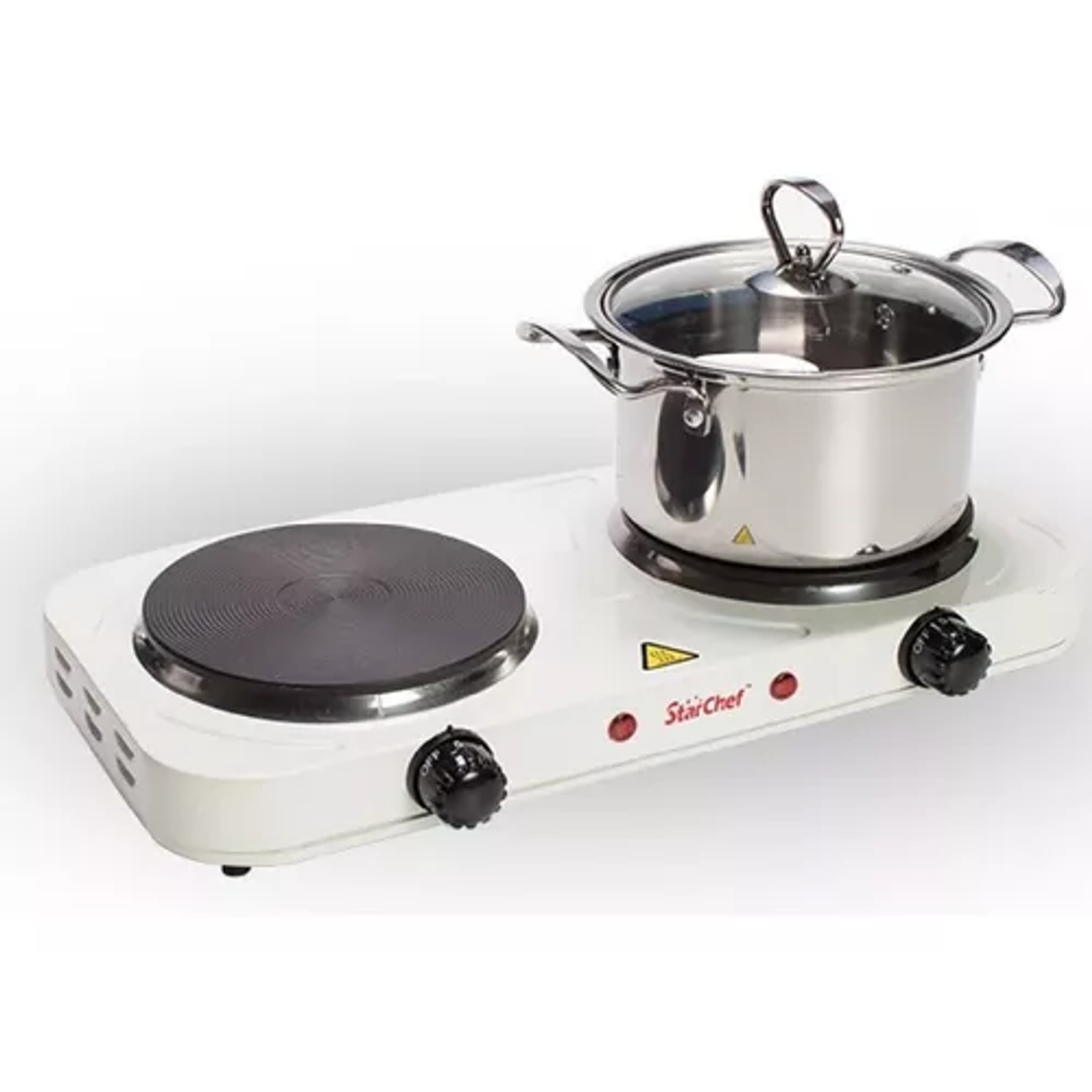 Cocinilla Eléctrica Encimera Portátil 2 Platos Práctica Color Blanco 3