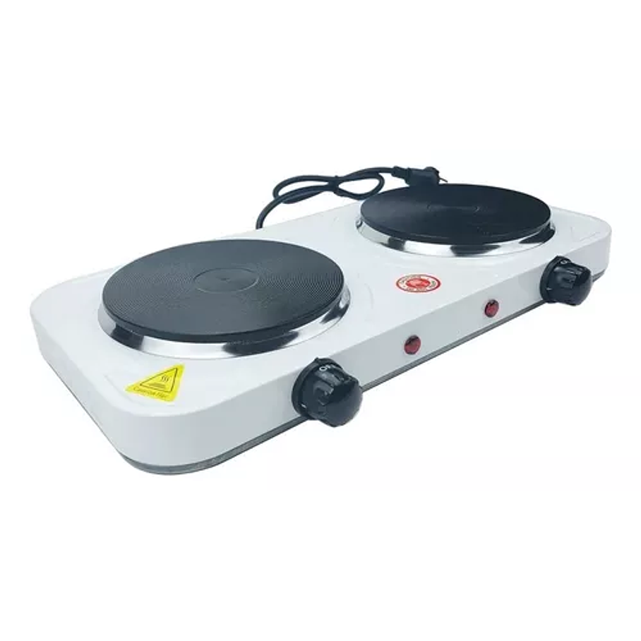 Cocinilla Eléctrica Encimera Portátil 2 Platos Práctica Color Blanco 1
