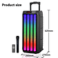 Parlante Bluetooth Radio Fm Luces Micrófono Color Negro - Miniatura 2