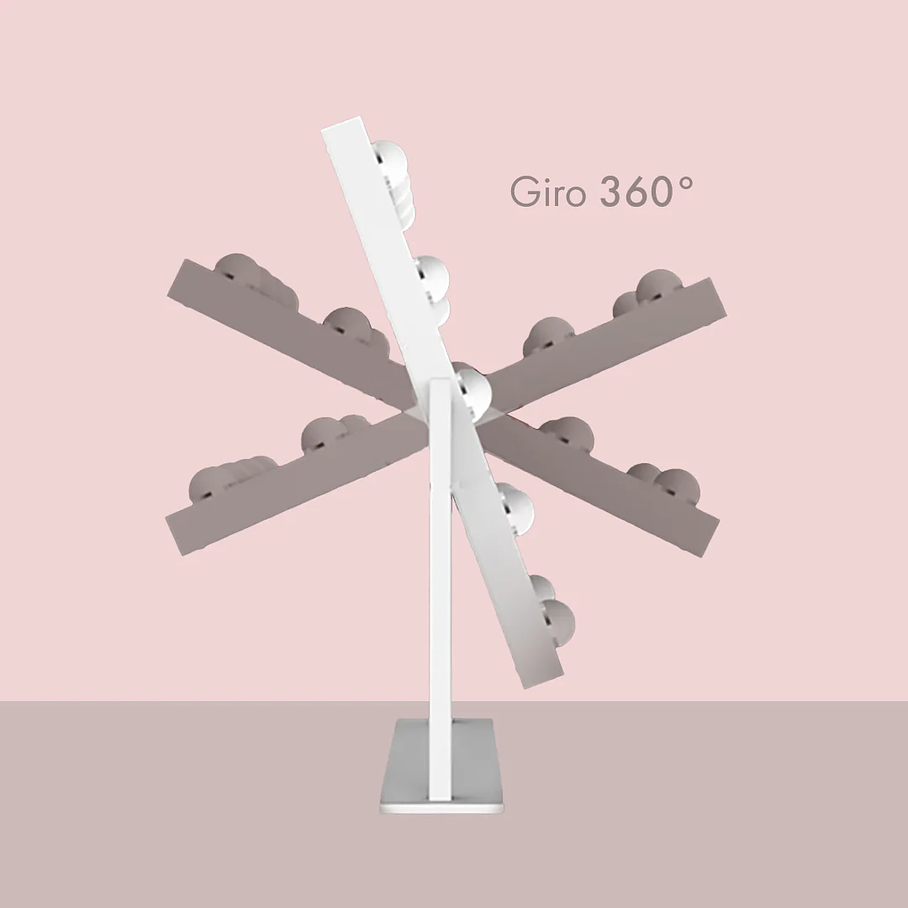 Espejo con 12 Luces Led Giratorio 360G 6