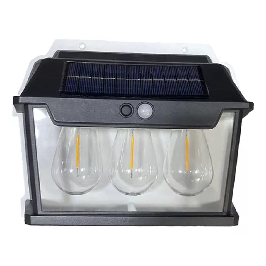 Farol Aplique Led Solar 3 Ampolletas Impermeable Ip65 1