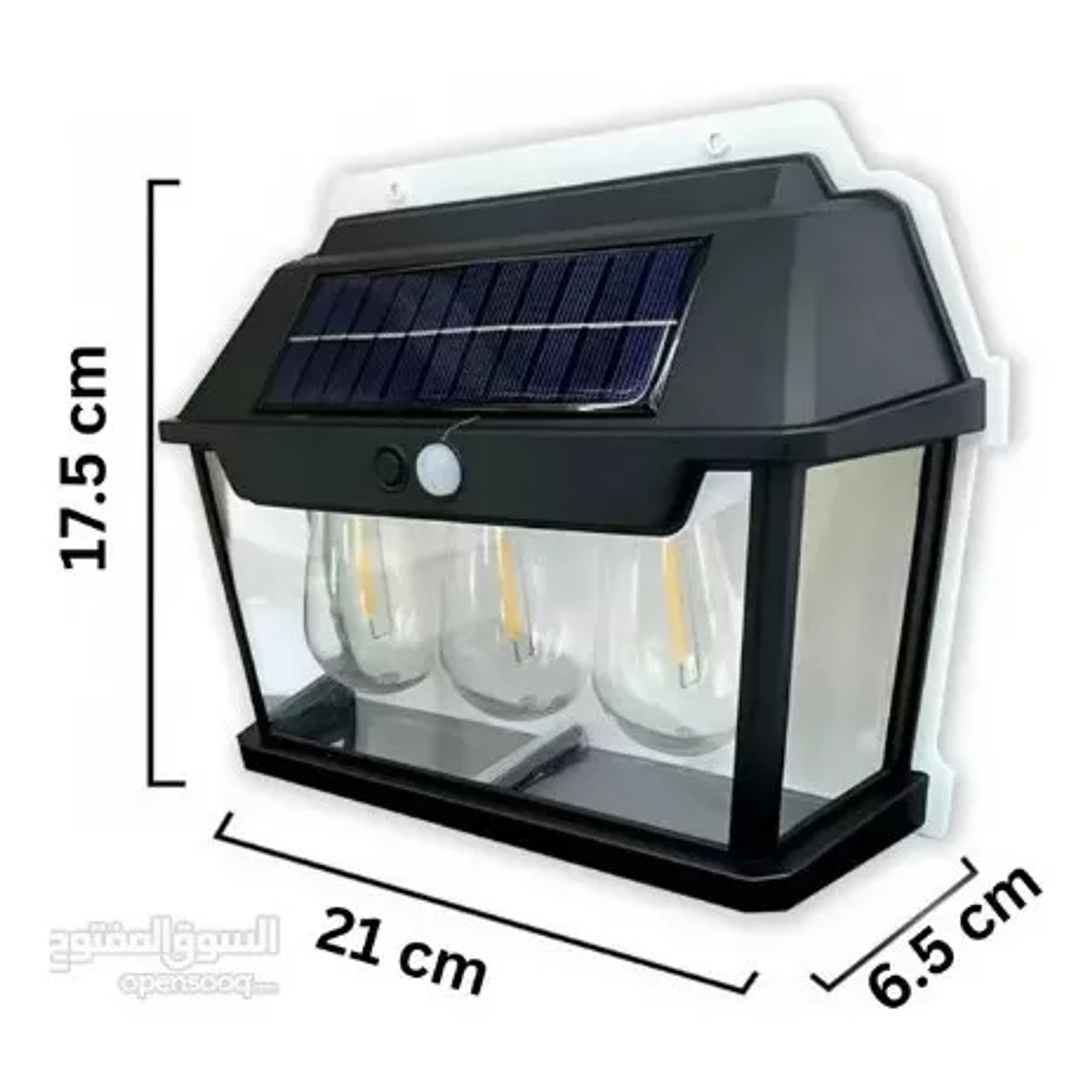 Farol Aplique Led Solar 3 Ampolletas Impermeable Ip65 4