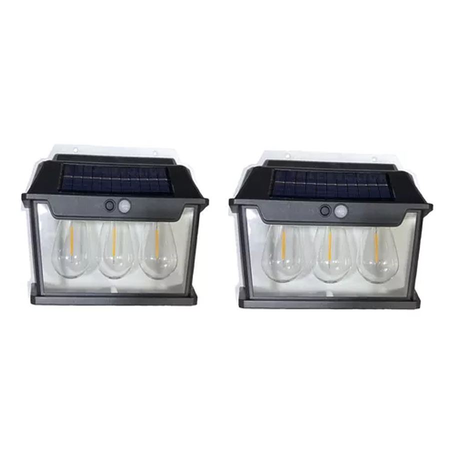 Farol Aplique Led Solar 3 Ampolletas Impermeable Ip65 2