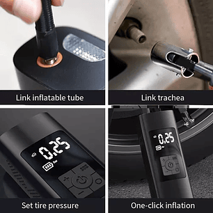 Compresor De Aire Portátil Inalámbrico Recargable De 6000 Ma De 150 Psi