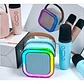 Mini Parlante Altavoz + Micrófono Portátil Karaoke Bluetooth Color Celeste - Miniatura 2