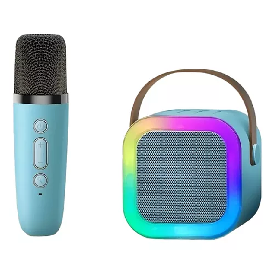 Mini Parlante Altavoz + Micrófono Portátil Karaoke Bluetooth Color Celeste 1