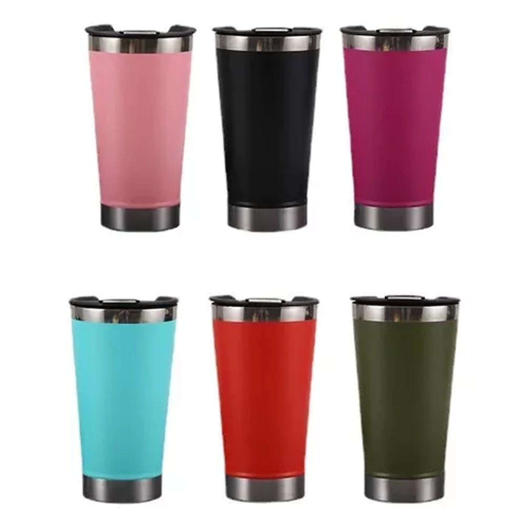 Vaso Térmico Acero Bebidas Frías / Calientes Con Destapador Color Azul Unicolor 3