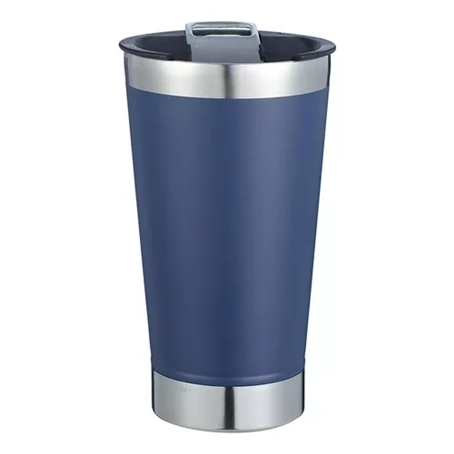Vaso Térmico Acero Bebidas Frías / Calientes Con Destapador Color Azul Unicolor 5