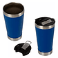 Vaso Térmico Acero Bebidas Frías / Calientes Con Destapador Color Azul Unicolor - Miniatura 1