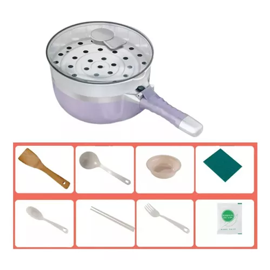 Olla Eléctrica Portátil Plegable Sartén Caldera 800w Color Lila Frecuencia 50hz 3