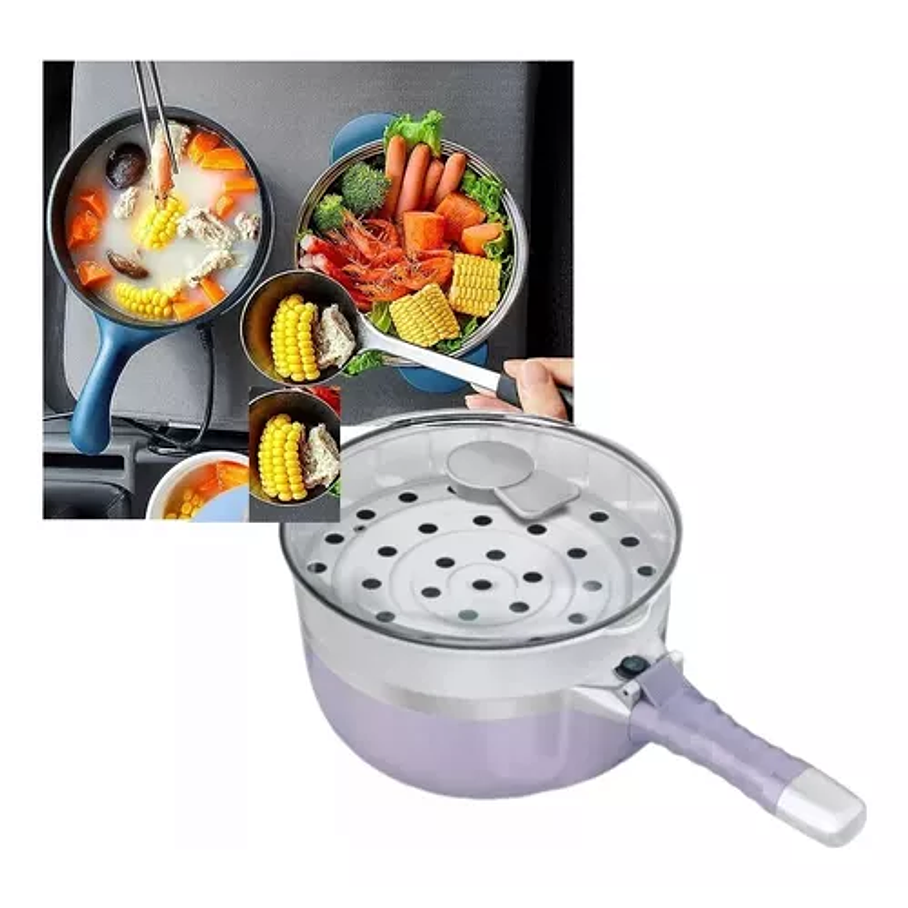 Olla Eléctrica Portátil Plegable Sartén Caldera 800w Color Lila Frecuencia 50hz 4