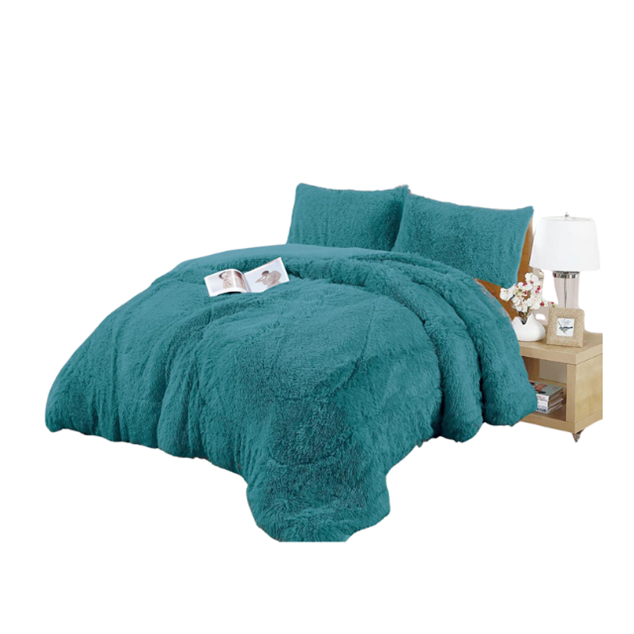 Cobertor Plumón Invierno Chiporro Liso Peludo Cama 1.5P 3