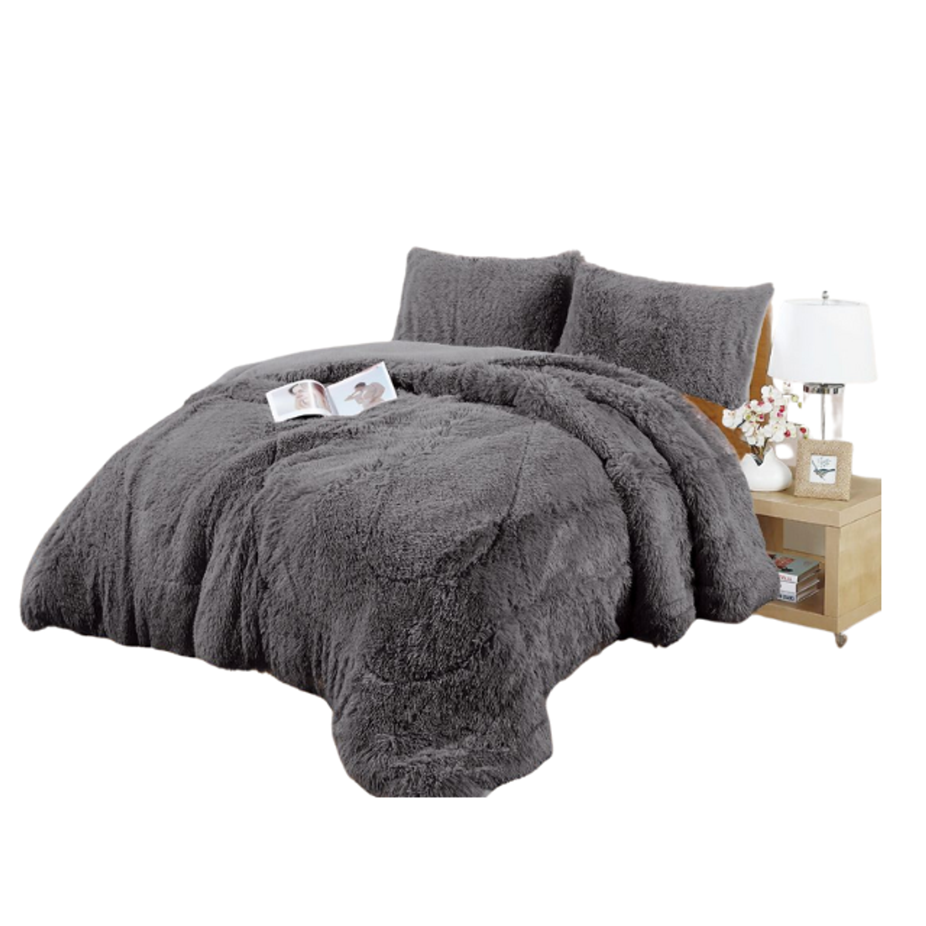 Cobertor Plumón Invierno Chiporro Liso Peludo Cama 1.5P 9