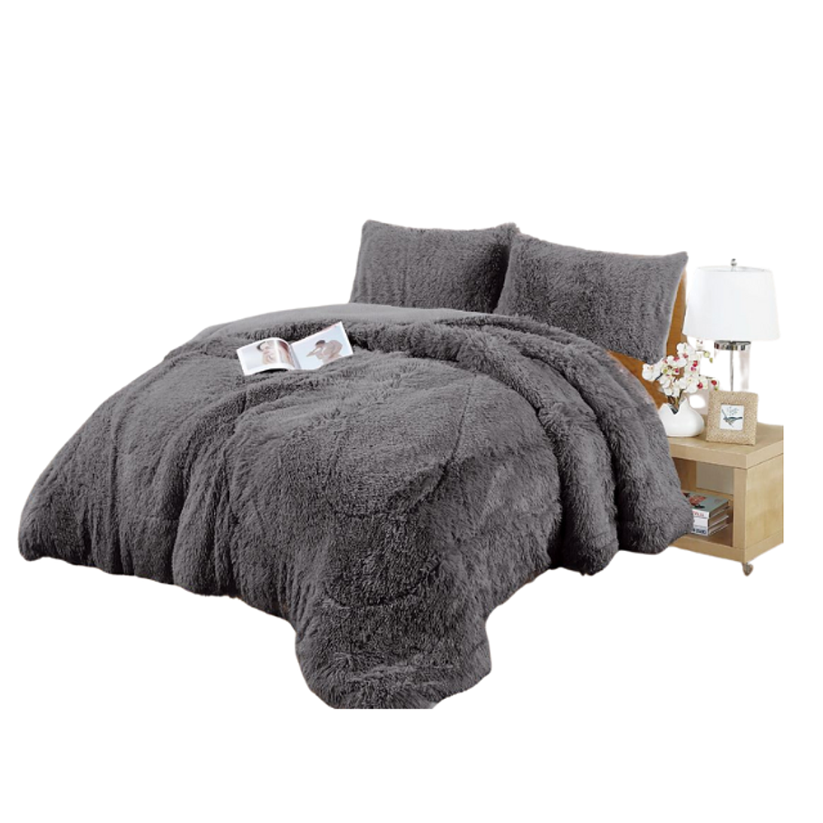 Cobertor Plumón Invierno Chiporro Liso Peludo Cama 1.5P 9