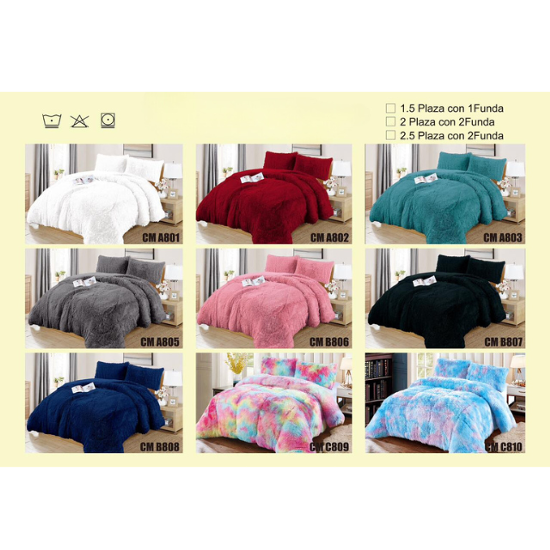 Cobertor Plumón Invierno Chiporro Liso Peludo Cama 1.5P 1