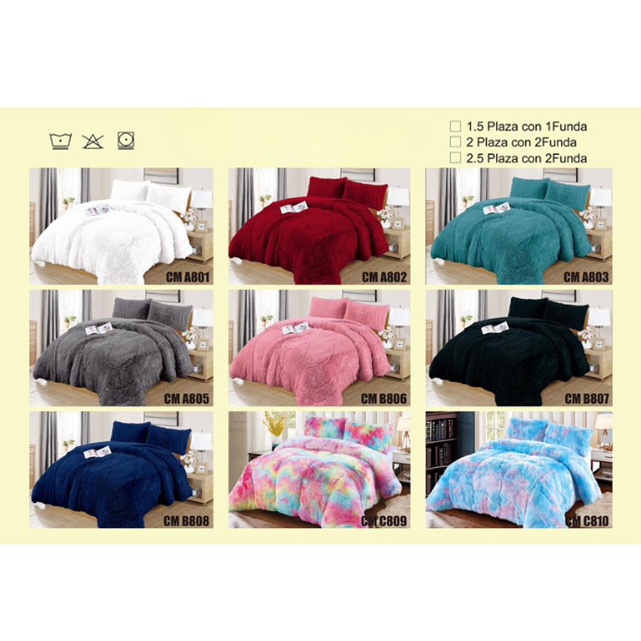 Cobertor Plumón Invierno Chiporro Liso Peludo Cama 1.5P 1