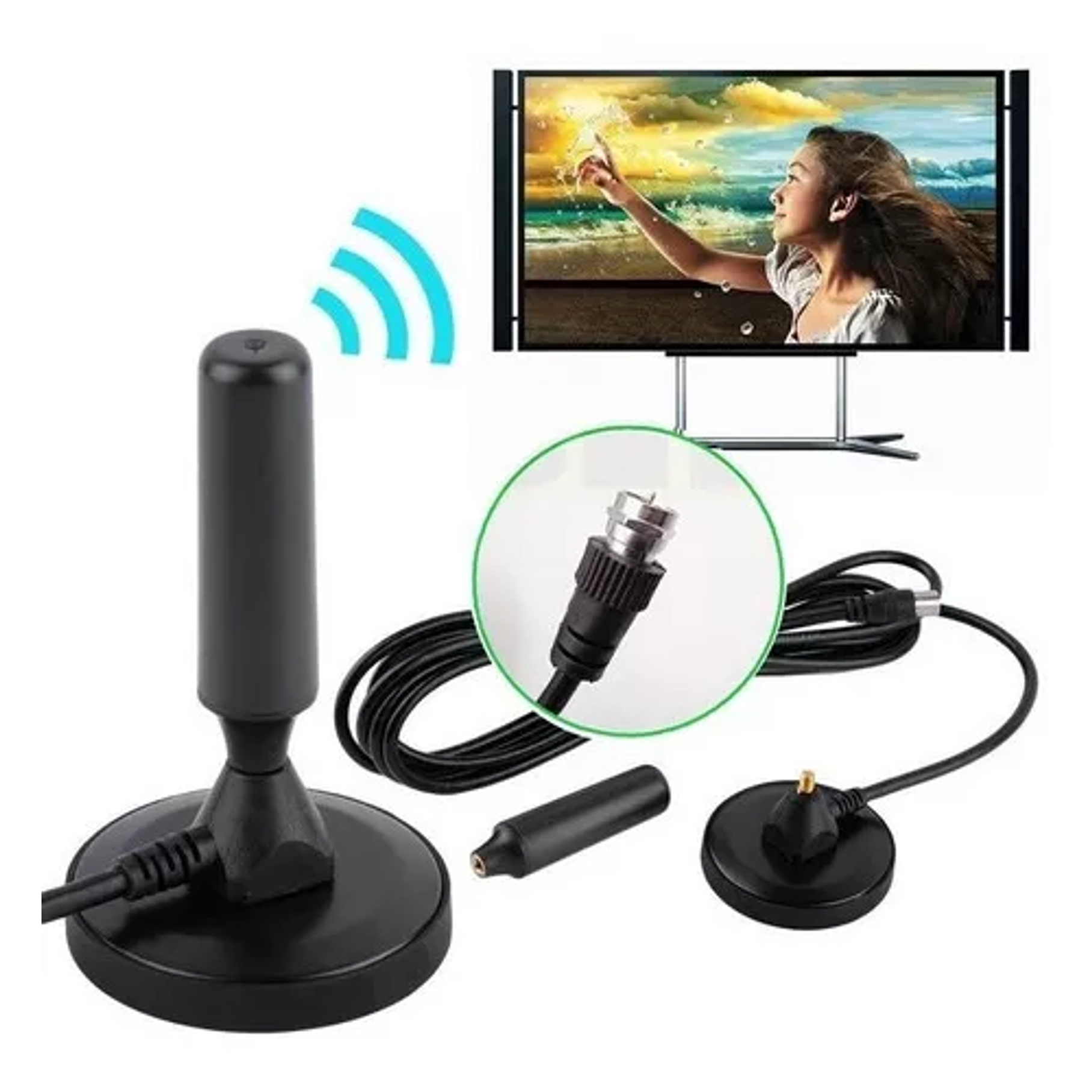 Antena Tv Digital Abierta Hd Tvd Interior 360 Coaxial 3