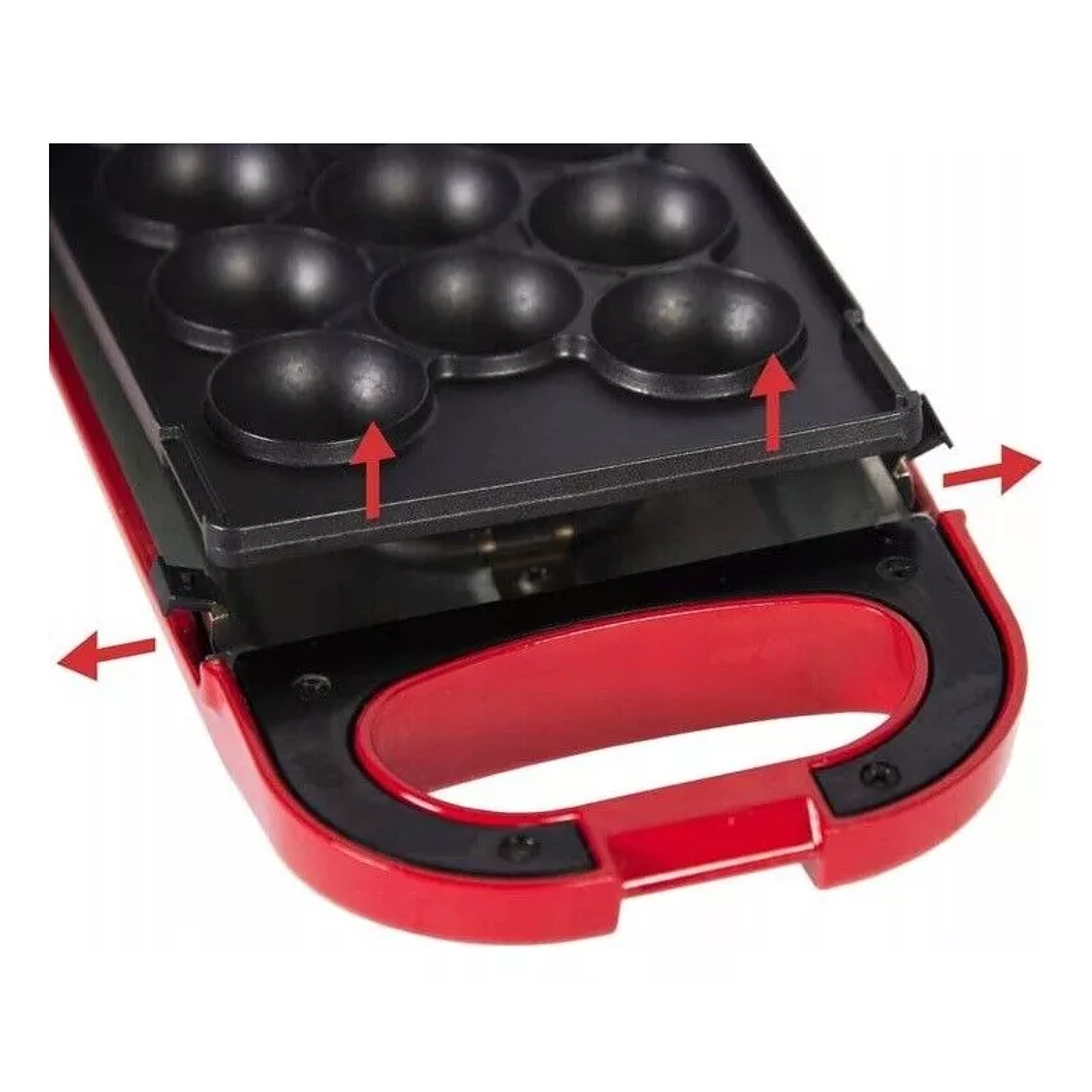 Máquina 5 En 1 Waffles Cake Madeleine Donas 700w Raf R.575 Color Rojo 3