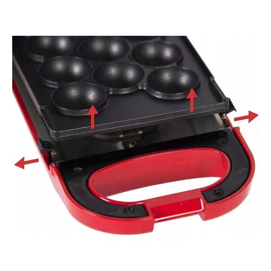 Máquina 5 En 1 Waffles Cake Madeleine Donas 700w Raf R.575 Color Rojo 3