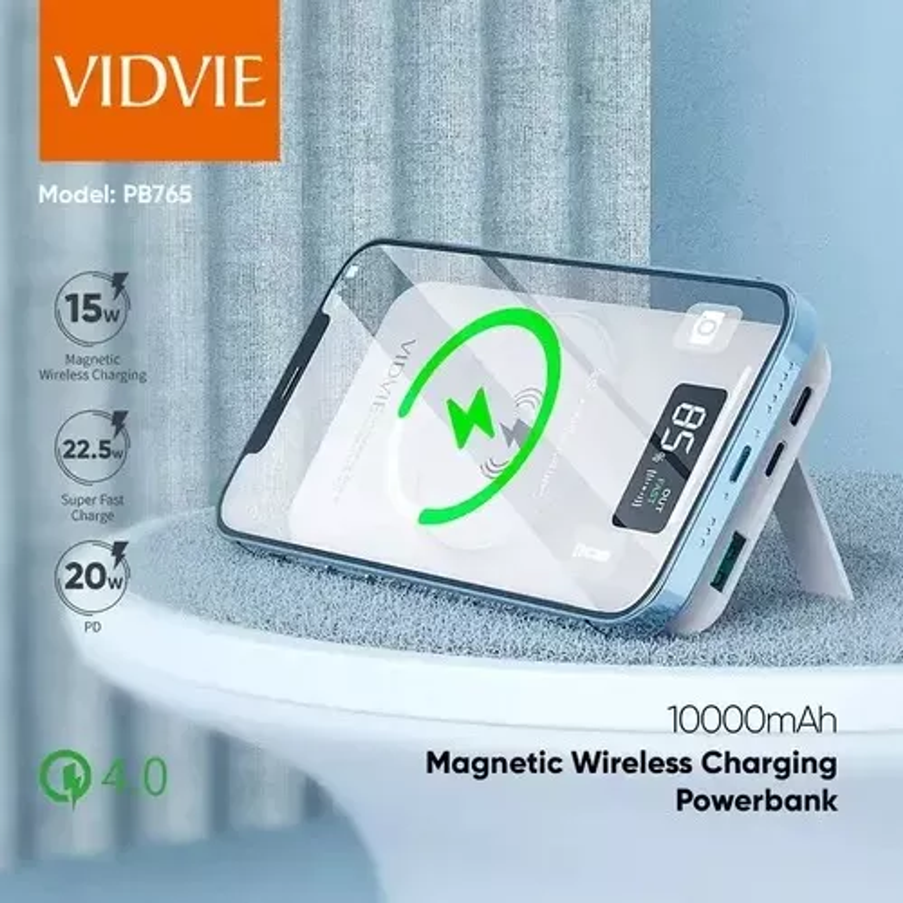 Power Bank 10000mah Magnético C/ Soporte Celular Super Carga 2