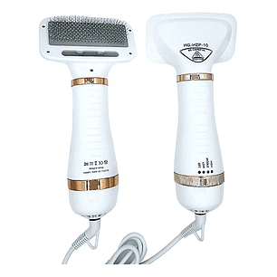 Cepillo Para Mascotas 2 En 1 Gato Perro Peine Secador D/pelo Color Blanco/dorado