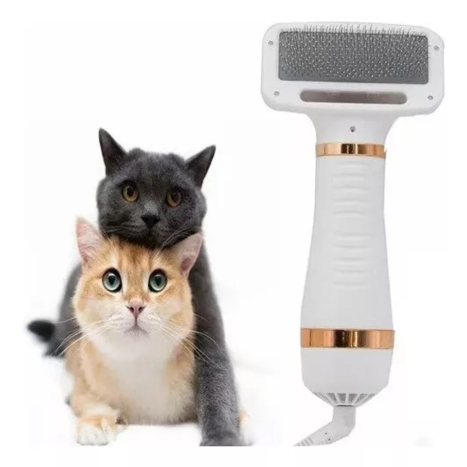 Cepillo Para Mascotas 2 En 1 Gato Perro Peine Secador D/pelo Color Blanco/dorado 5