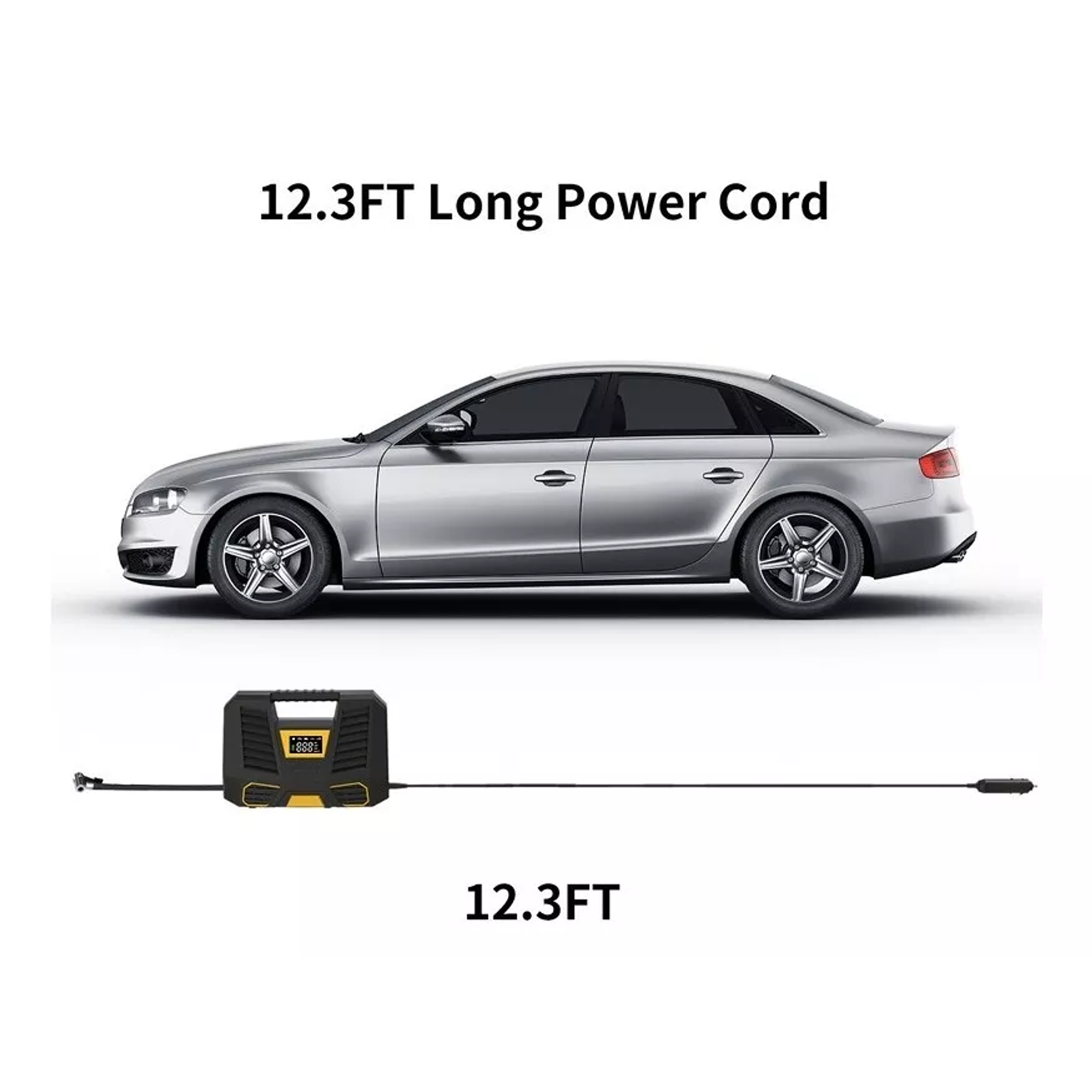 Compresor Aire Inflador De Neumaticos Para Auto Con Linterna 2