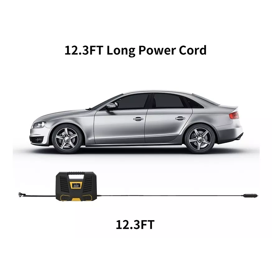 Compresor Aire Inflador De Neumaticos Para Auto Con Linterna 2