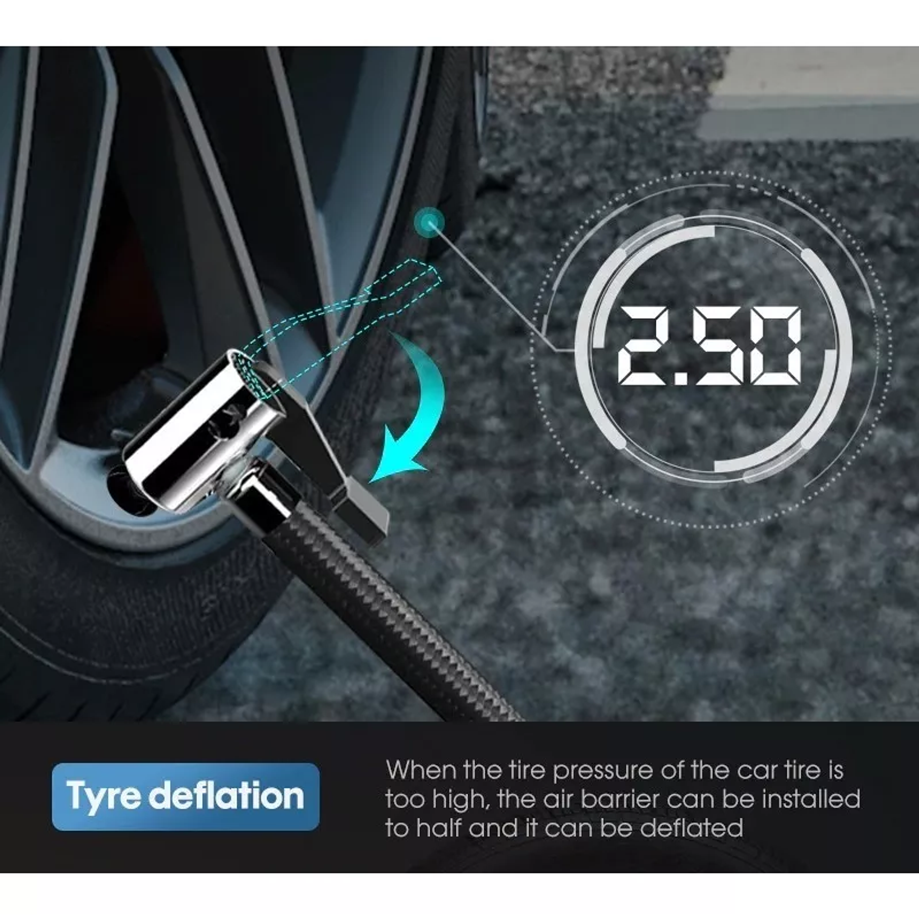 Compresor Aire Inflador De Neumaticos Para Auto Con Linterna 5