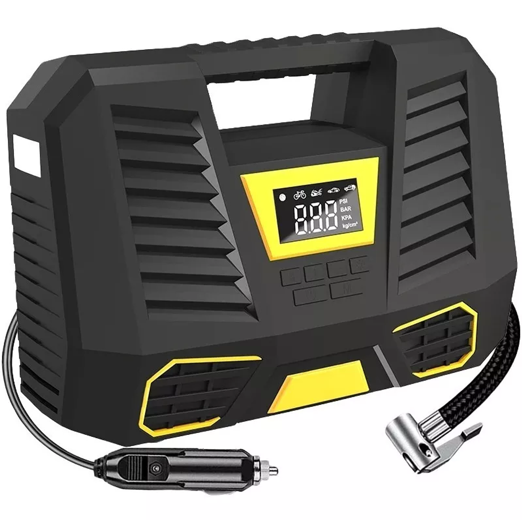 Compresor Aire Inflador De Neumaticos Para Auto Con Linterna 1