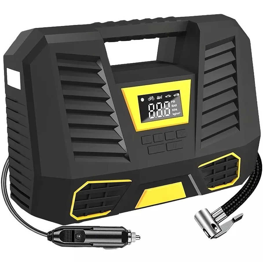 Compresor Aire Inflador De Neumaticos Para Auto Con Linterna 1
