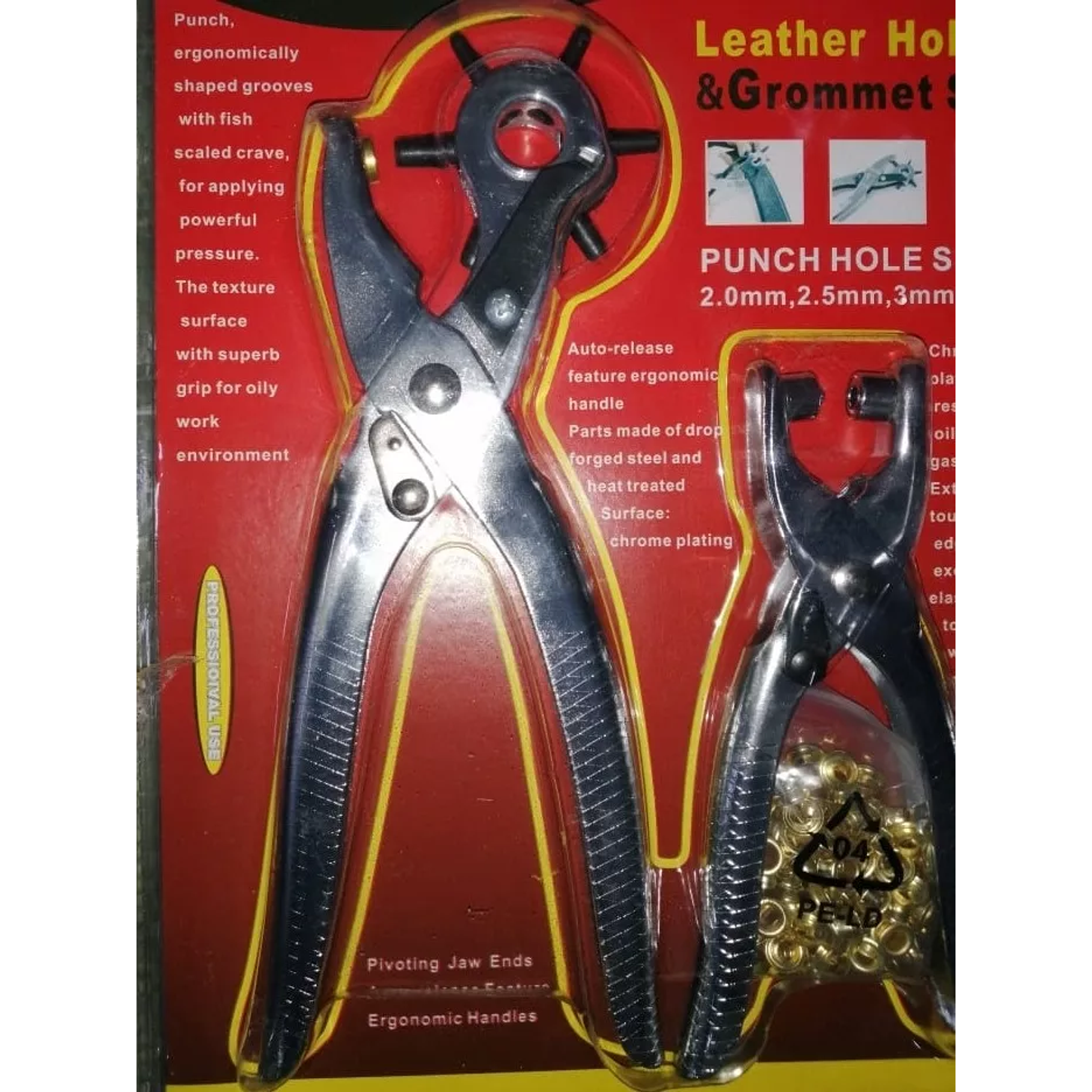 Set Alicates Sacabocados Ojetillo Y Presa Mas Accesorios 2