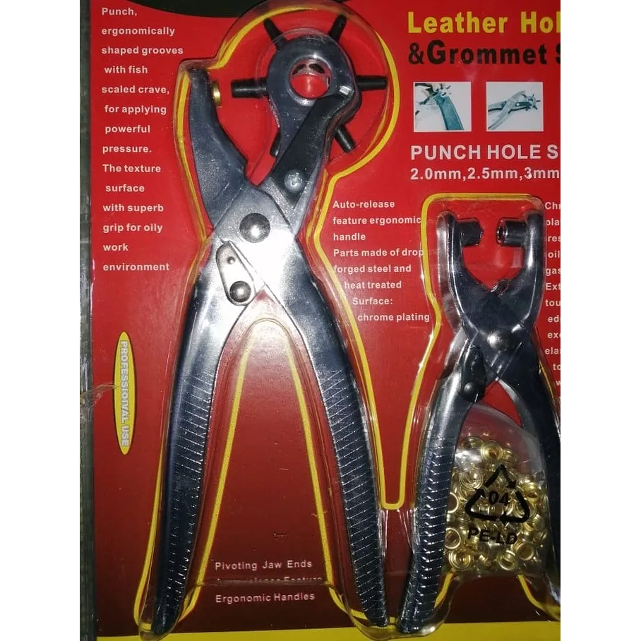 Set Alicates Sacabocados Ojetillo Y Presa Mas Accesorios 2