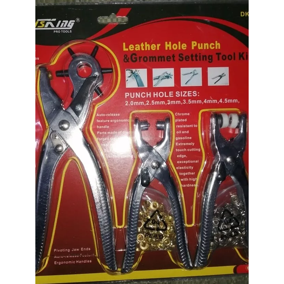 Set Alicates Sacabocados Ojetillo Y Presa Mas Accesorios 3