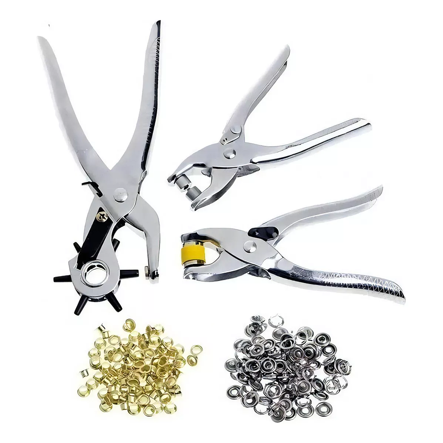 Set Alicates Sacabocados Ojetillo Y Presa Mas Accesorios 1