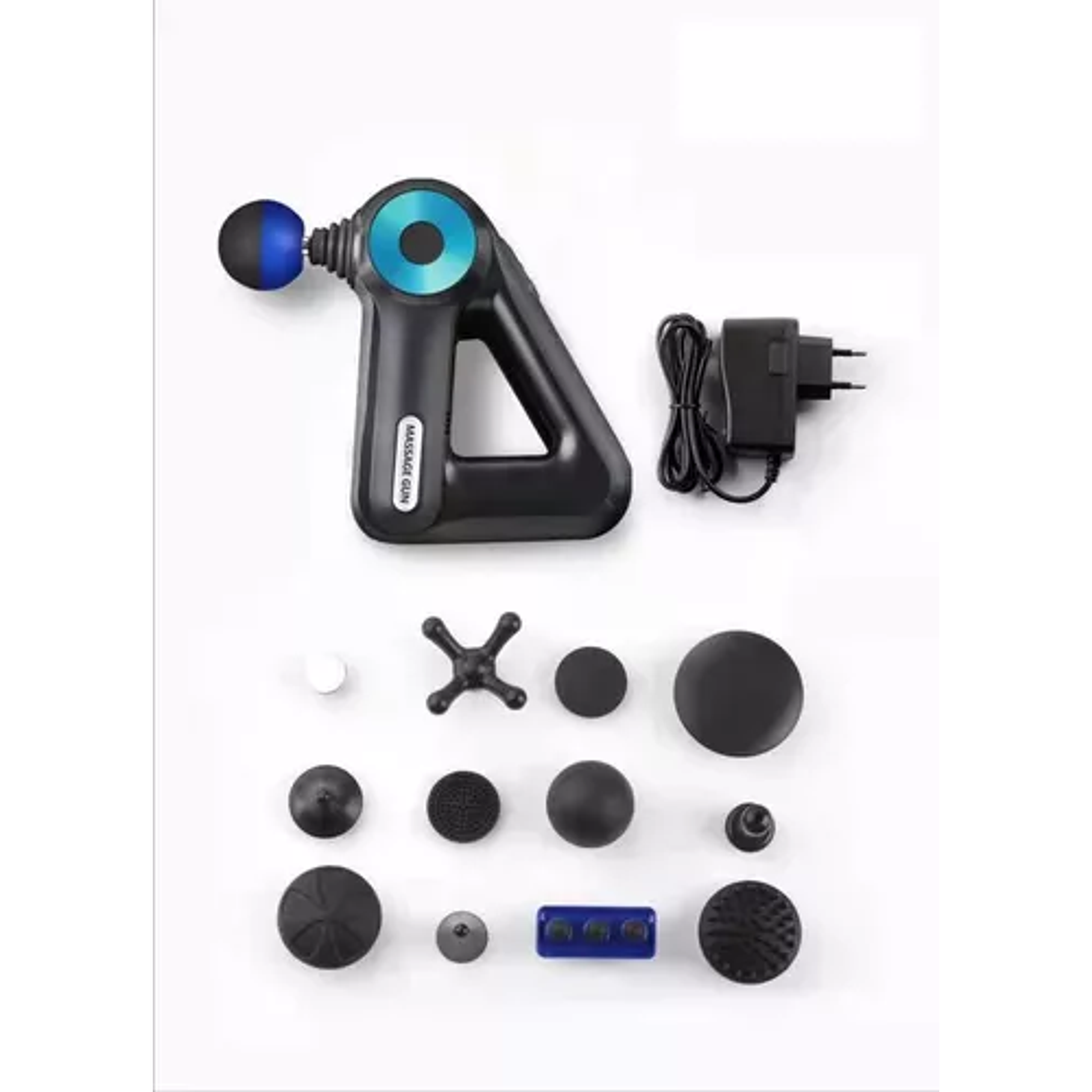 Pistola Masaje 12 Cabezales Triangular Recargable 12 En 1 Color Rojo 2