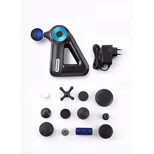 Pistola Masaje 12 Cabezales Triangular Recargable 12 En 1 Color Rojo