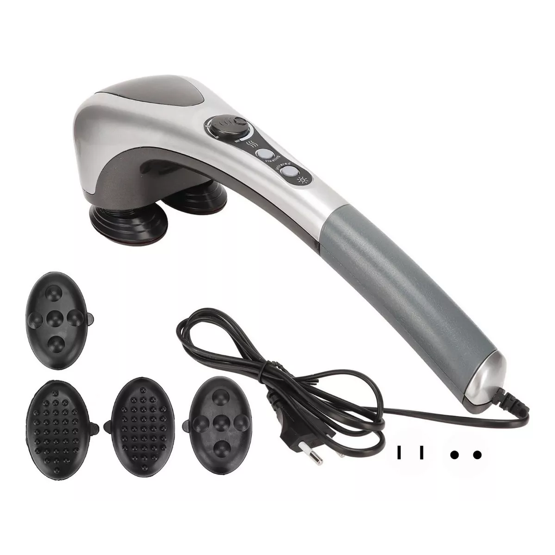 Masajeador Corporal Eléctrico Con Doble Cabezal Infrarrojo Color Gris 2