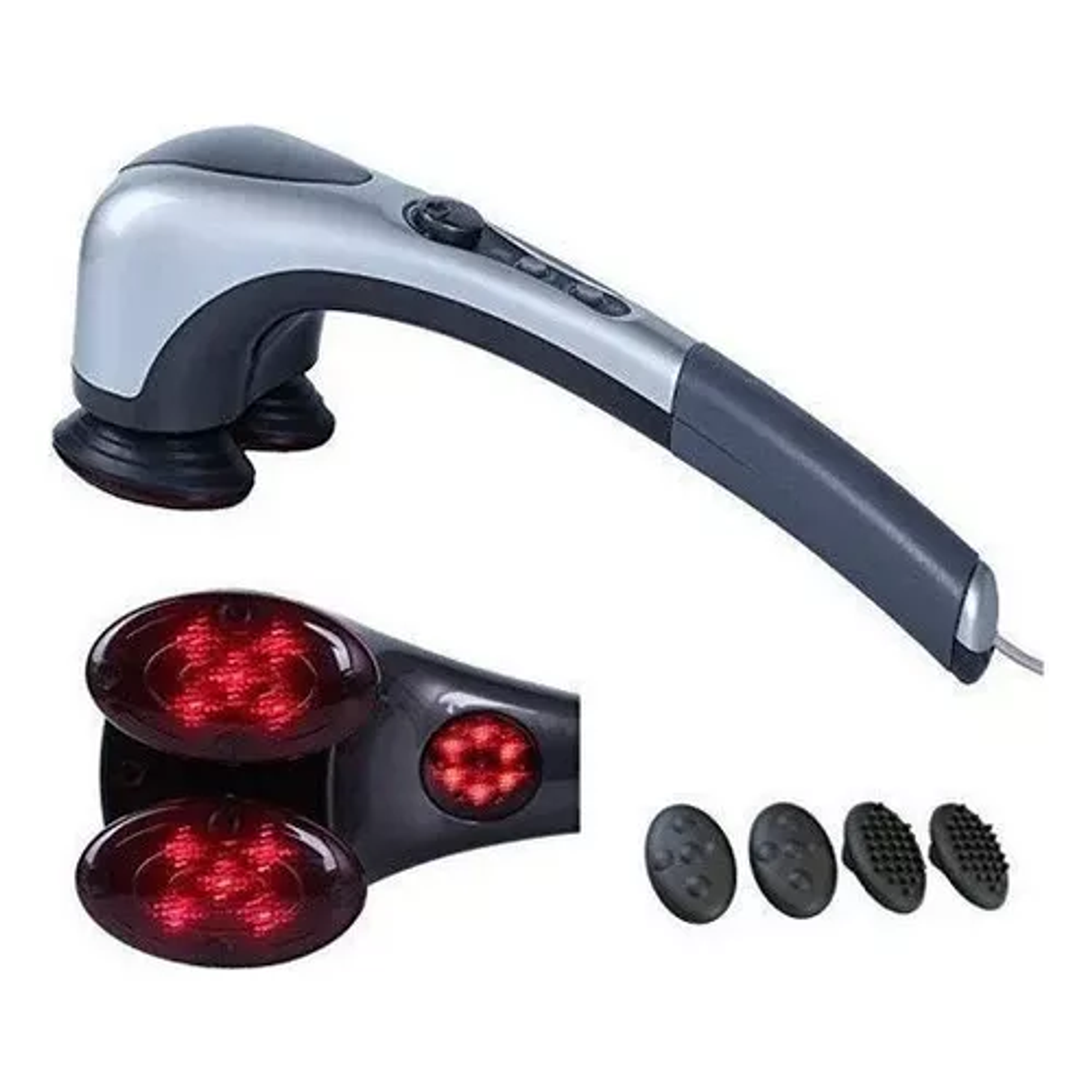Masajeador Corporal Eléctrico Con Doble Cabezal Infrarrojo Color Gris 3