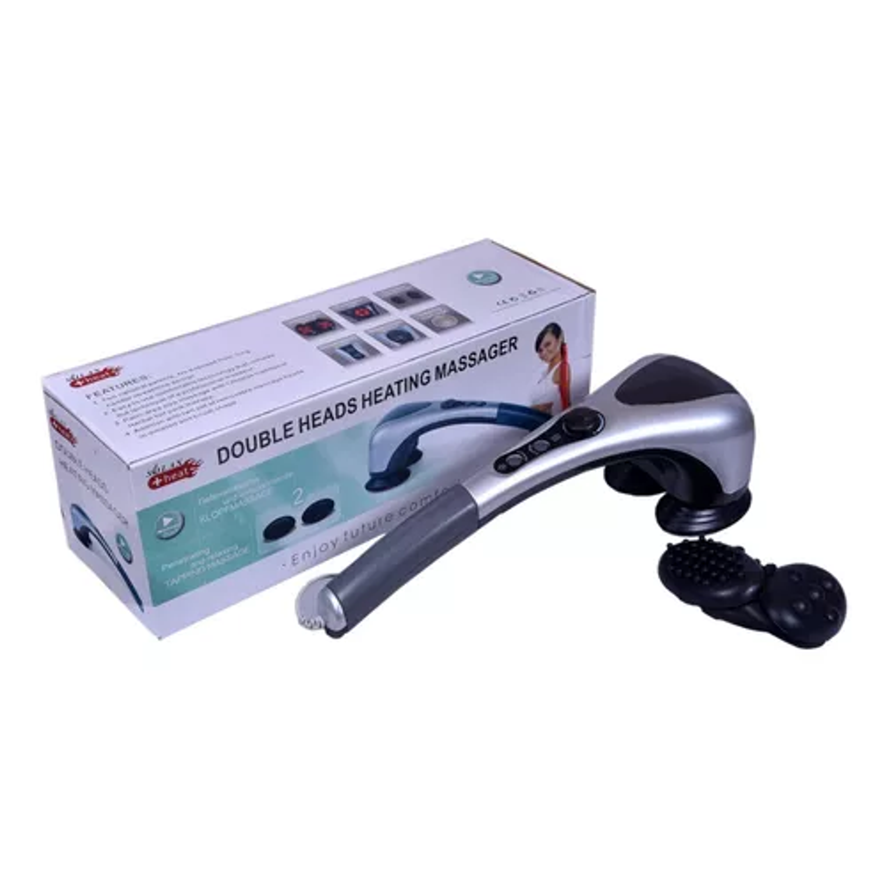 Masajeador Corporal Eléctrico Con Doble Cabezal Infrarrojo Color Gris 6