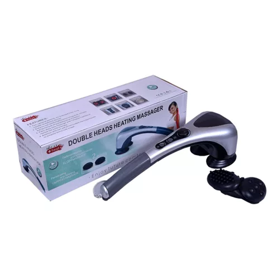 Masajeador Corporal Eléctrico Con Doble Cabezal Infrarrojo Color Gris 6