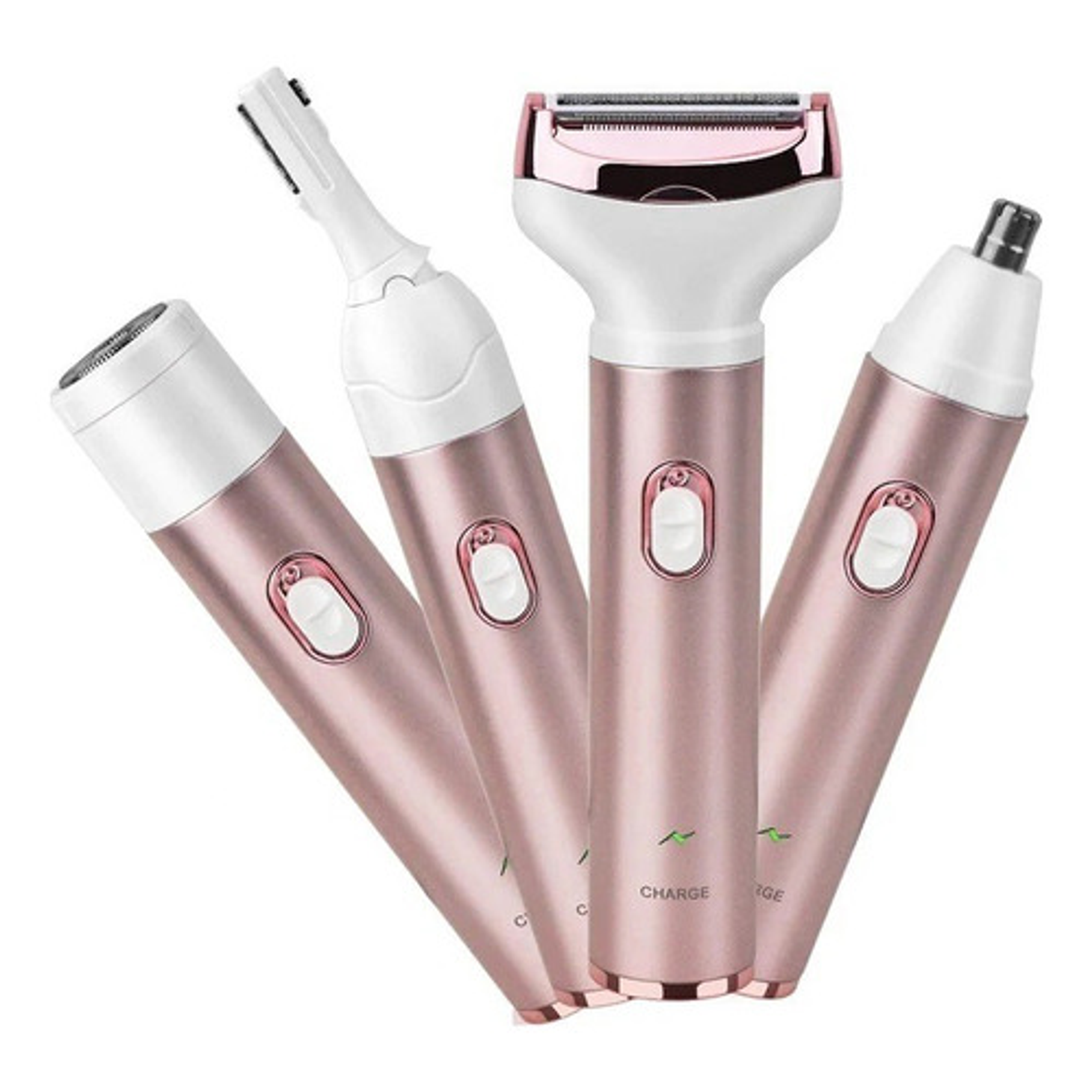 Kit Depiladora Afeitadora Facial Corporal Usb 4 En 1 Surker Color Rosa 1