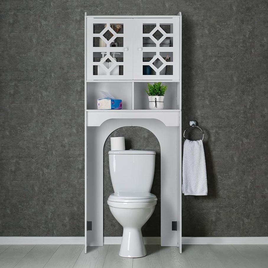 Mueble Estante de Baño Multifuncional Blanco  6
