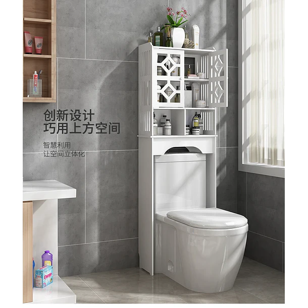 Estantería De 3 Niveles Para Lavadora Y Secadora - Armario De Baño O Lavandería, Color Negro Y Roble, Con Patas Ajustables, Capacidad De Carga 10 Kg Por Nivel