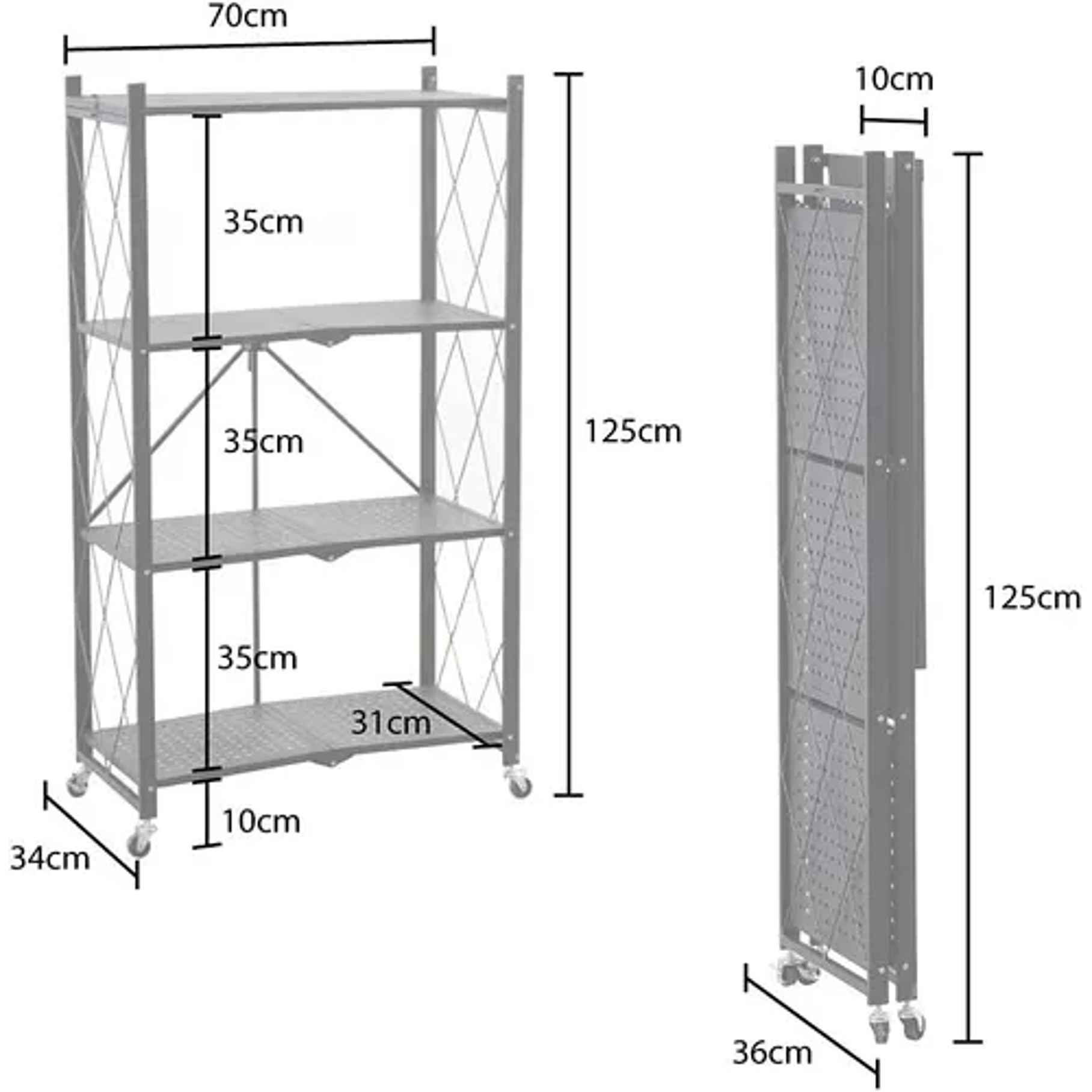 Estante Móvil Carrito Organizador Multiuso 3 Niveles 4