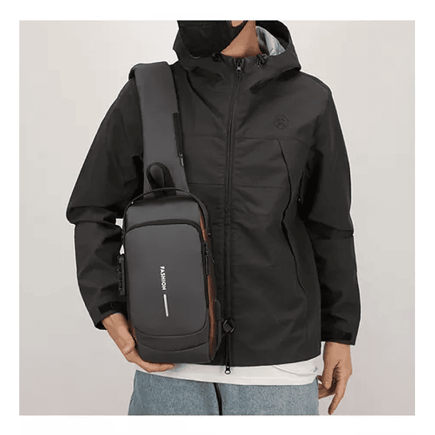 Bolso De Hombro Cruzado Para Hombre, Mochila Usb Pequeña 2