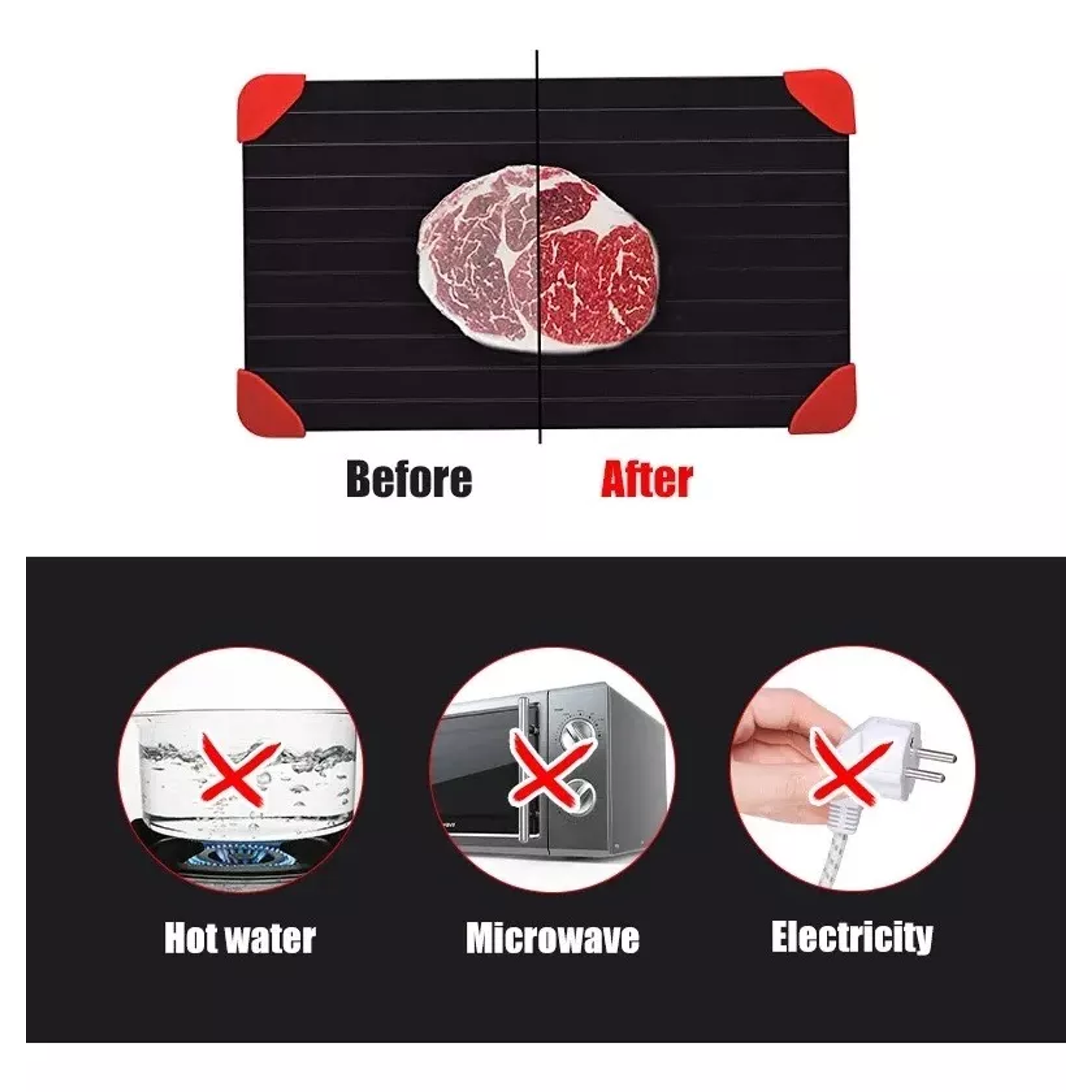 Bandeja Para Descongelar Rápido Tabla De Aluminio para Carnes 8