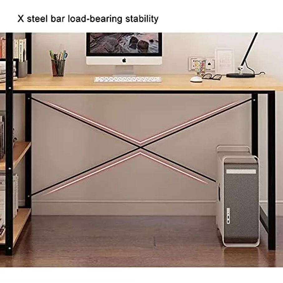 Escritorio Premium Resistente Pro Con 3 Estantes 120x55cm 4