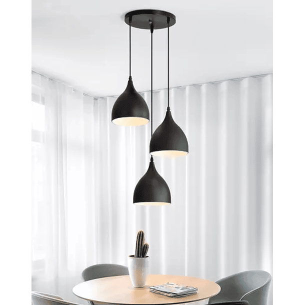 Lámpara Colgante Nórdica Moderna Luz 3 Cabezas  3